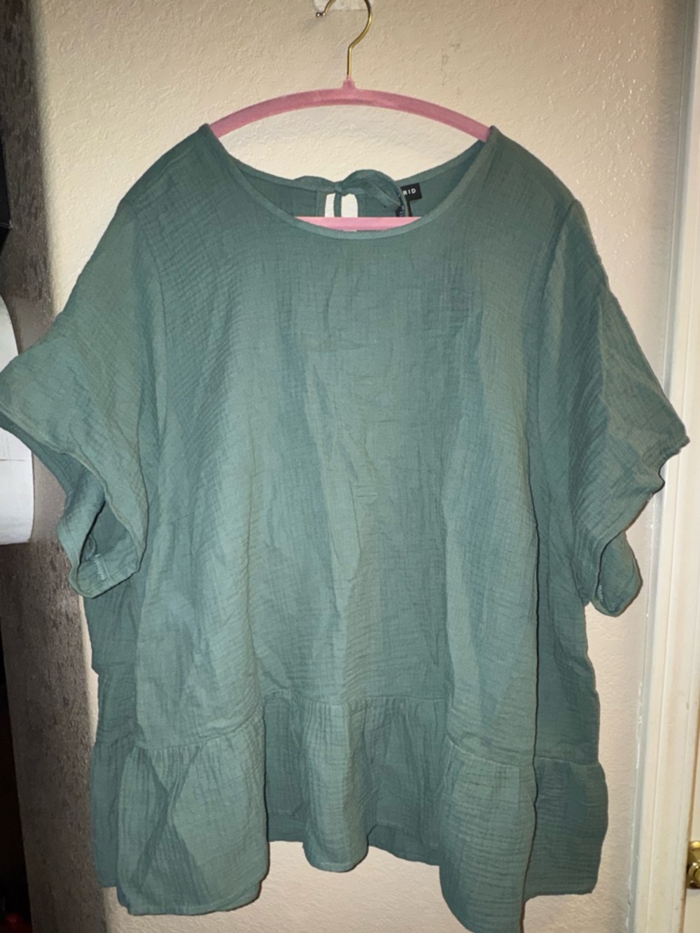 torrid Sage Green Textured Peplum Tunic